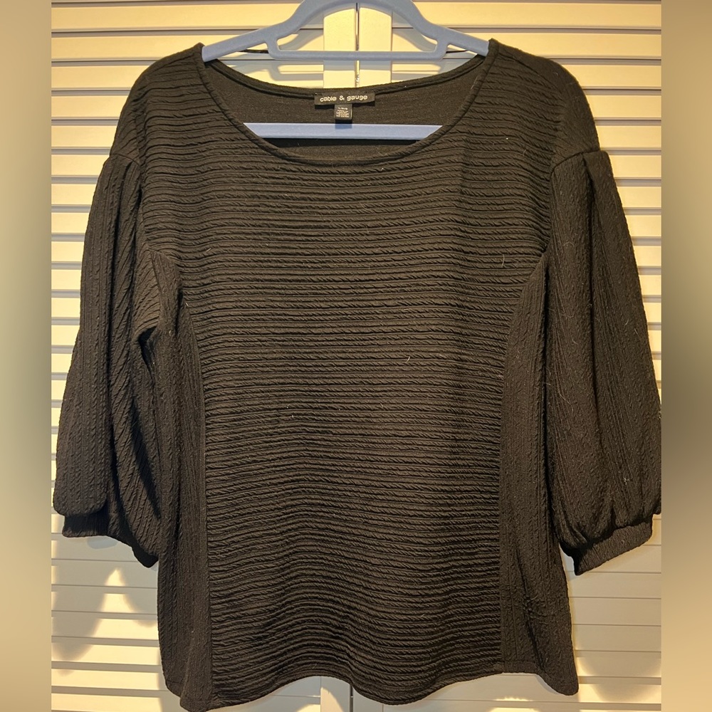 CABLE & GAUGE Blouse, Black, L